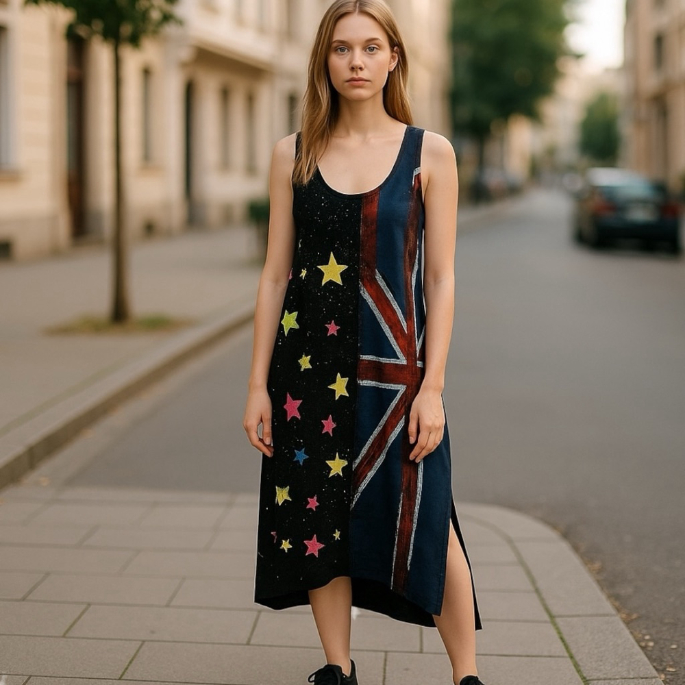 Ed Hardy Black and Red Midi Dress